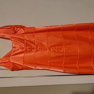 Orange Halter Sheath Cocktail Dress